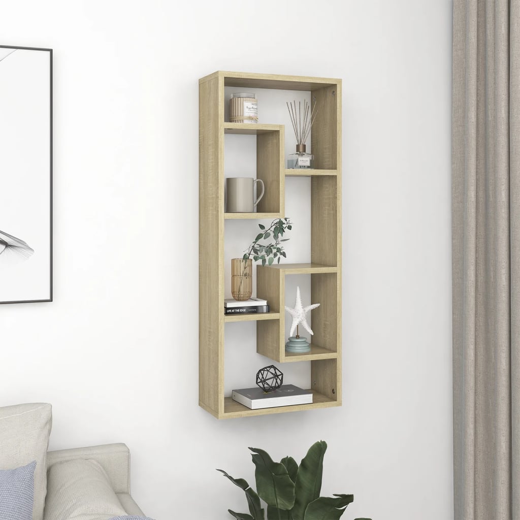 Wandregal Weiß 36x16x90 cm Holzwerkstoff