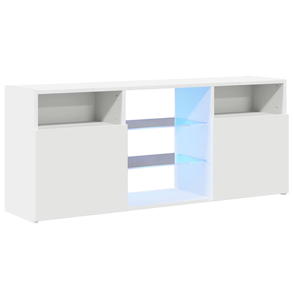 TV-Schrank mit LED-Leuchten Weiß 120x30x50 cm