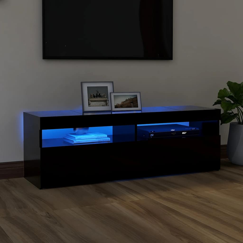TV-Schrank mit LED-Leuchten Weiß 120x35x40 cm