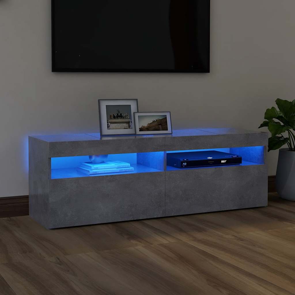 TV-Schrank mit LED-Leuchten Weiß 120x35x40 cm