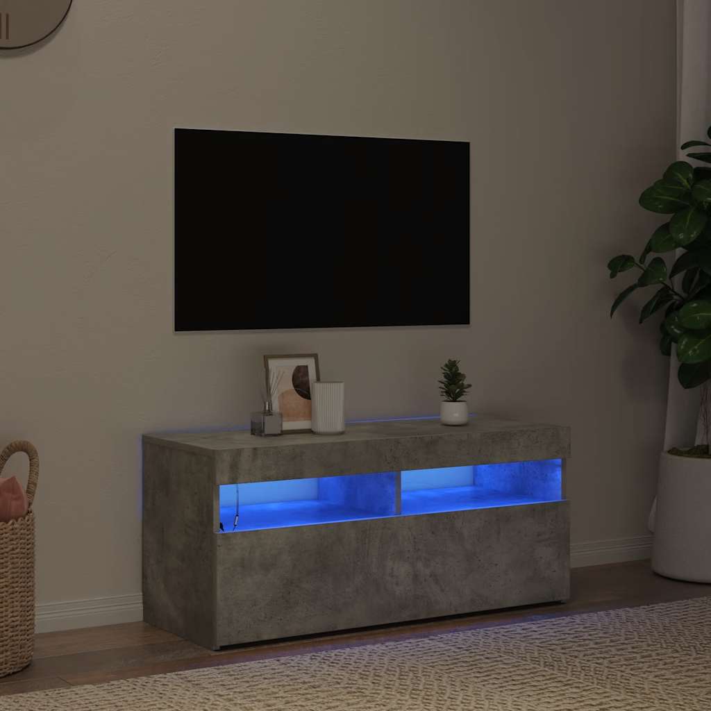 TV-Schrank mit LED-Leuchten Weiß 120x35x40 cm