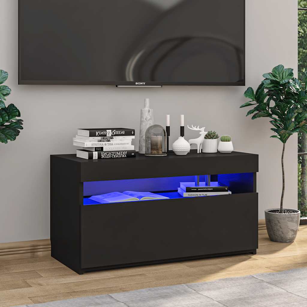 TV-Schrank mit LED-Leuchten Weiß 120x35x40 cm