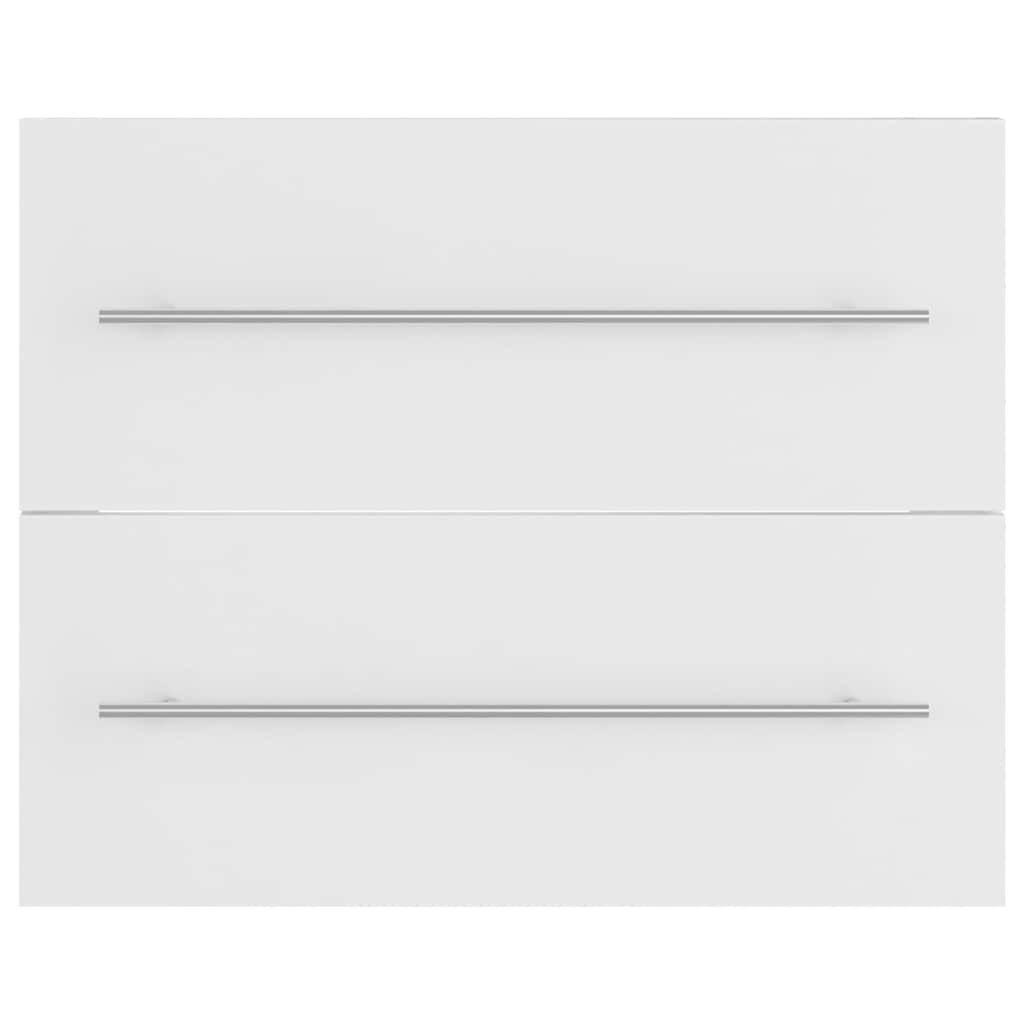 2-tlg. Badmöbel-Set Weiß Holzwerkstoff