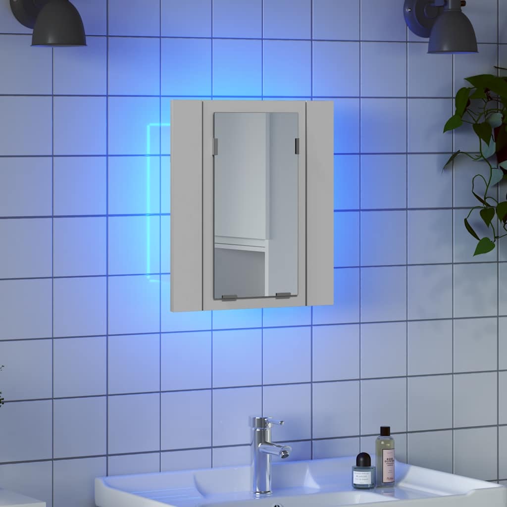LED-Bad-Spiegelschrank Weiß 40x12x45 cm Acryl