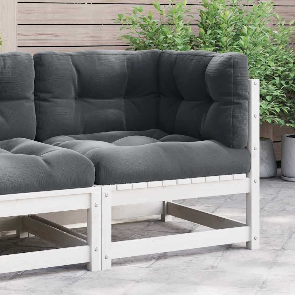 Garten-Ecksofa mit Grauen Kissen Massivholz Kiefer