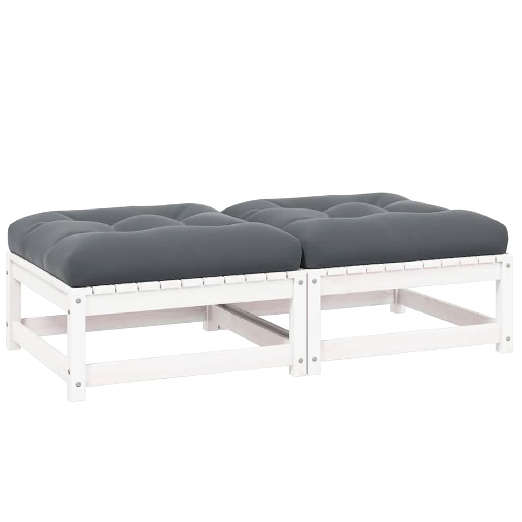 Garten-Ecksofa mit Grauen Kissen Massivholz Kiefer