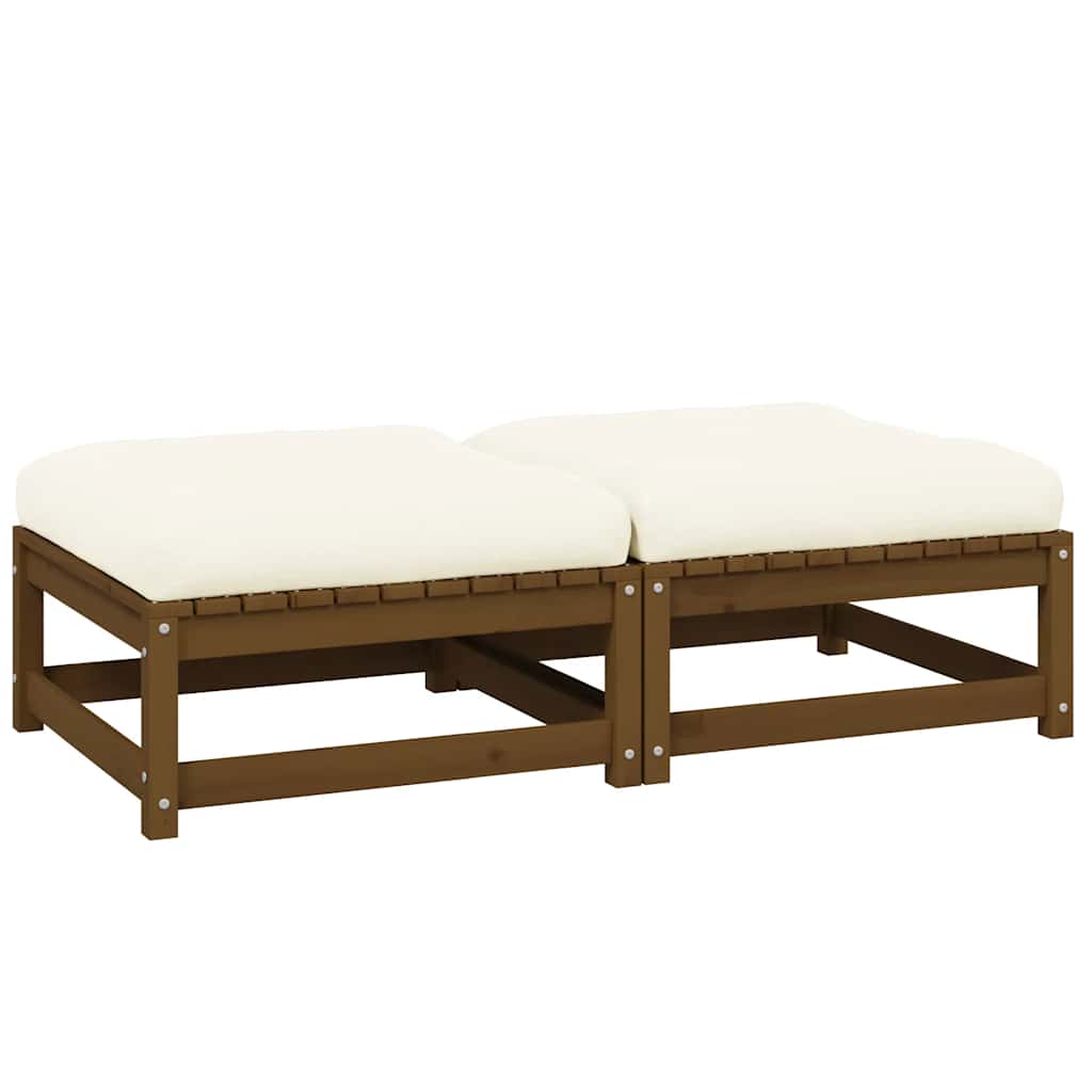 Garten-Ecksofa mit Grauen Kissen Massivholz Kiefer