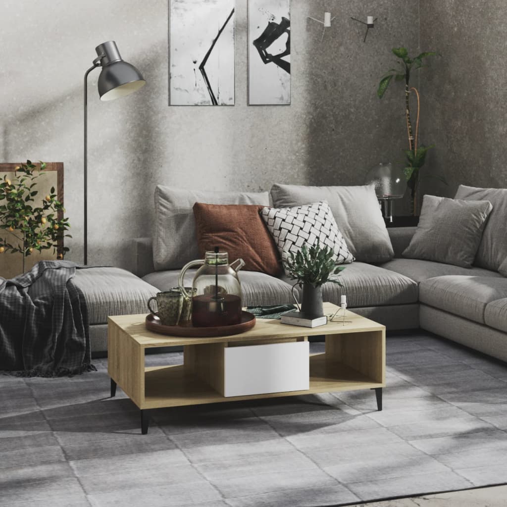 Couchtisch Schwarz 103,5x60x35 cm Holzwerkstoff