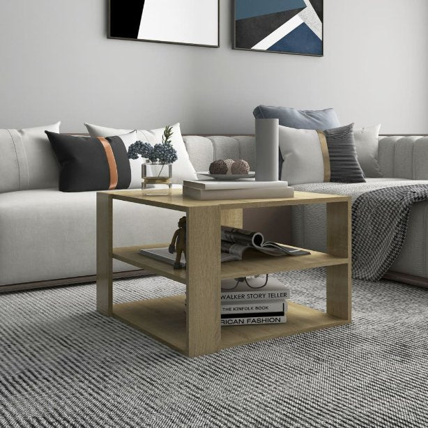 Couchtisch Grau 60x60x40 cm Holzwerkstoff