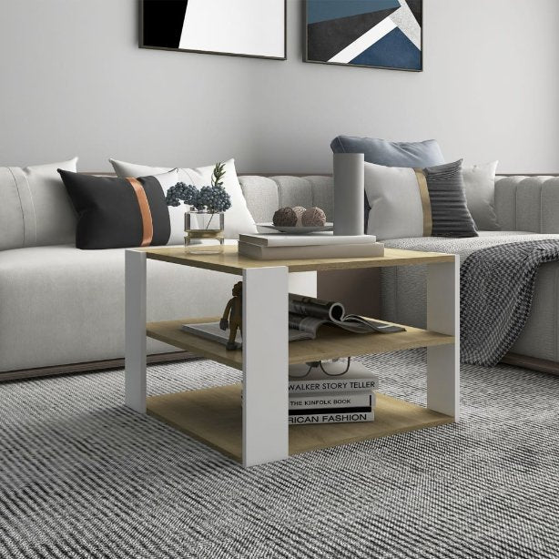 Couchtisch Grau 60x60x40 cm Holzwerkstoff