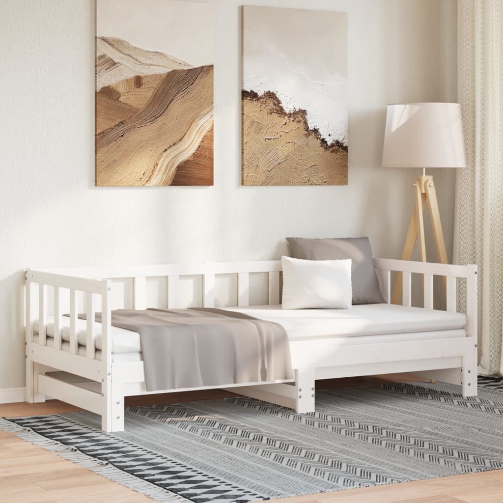 Tagesbett Ausziehbar Massivholz Kiefer 2x(90x200) cm