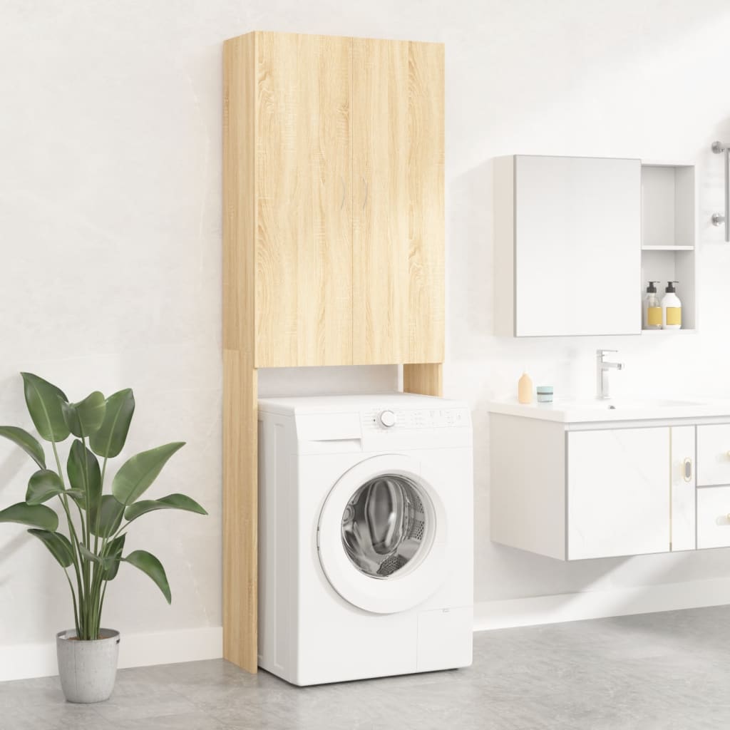 Waschmaschinenschrank Weiß 64x25,5x190 cm