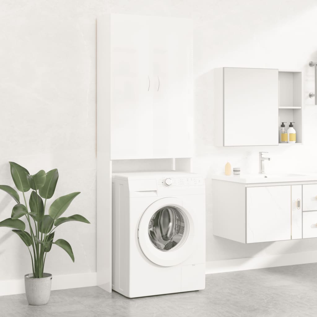 Waschmaschinenschrank Weiß 64x25,5x190 cm