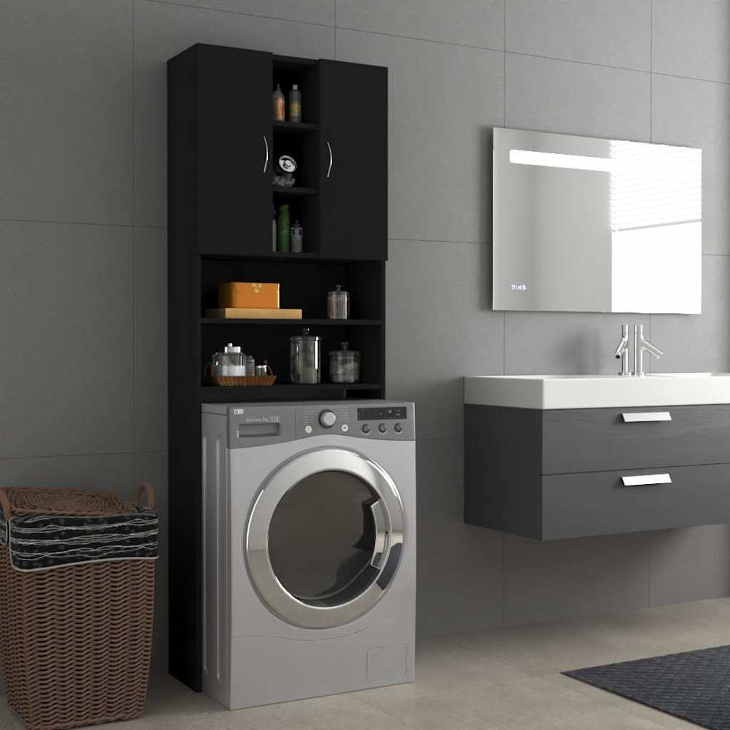 Waschmaschinenschrank Weiß 64x25,5x190 cm