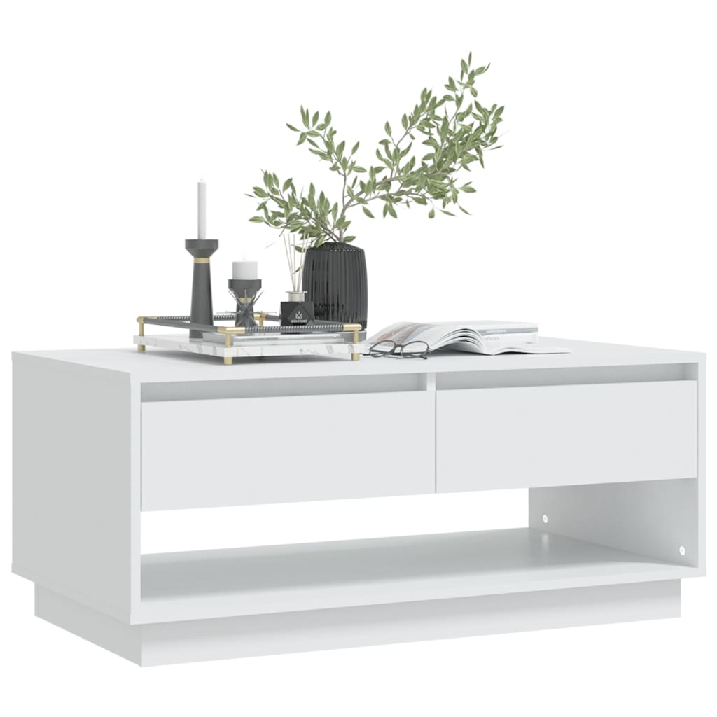 Couchtisch Weiß 102,5x55x44 cm Holzwerkstoff