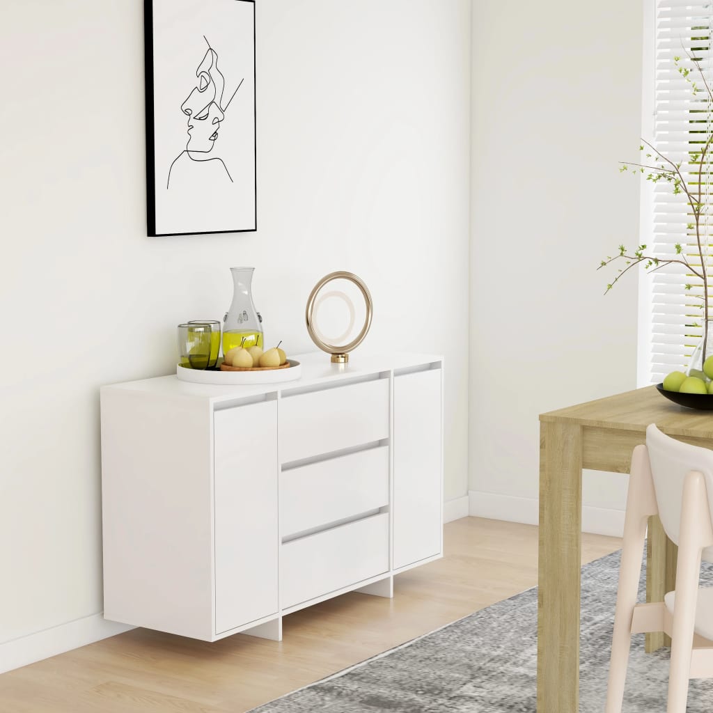 Sideboard mit 3 Schubladen Weiß 120x41x75 cm Holzwerkstoff