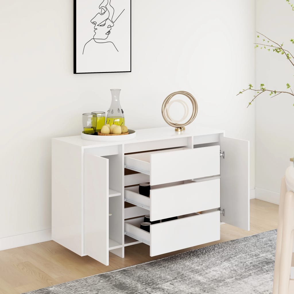 Sideboard mit 3 Schubladen Weiß 120x41x75 cm Holzwerkstoff