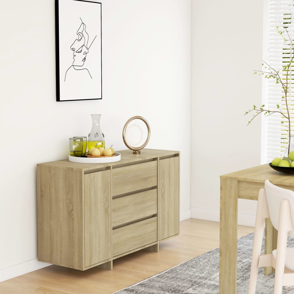 Sideboard mit 3 Schubladen Weiß 120x41x75 cm Holzwerkstoff