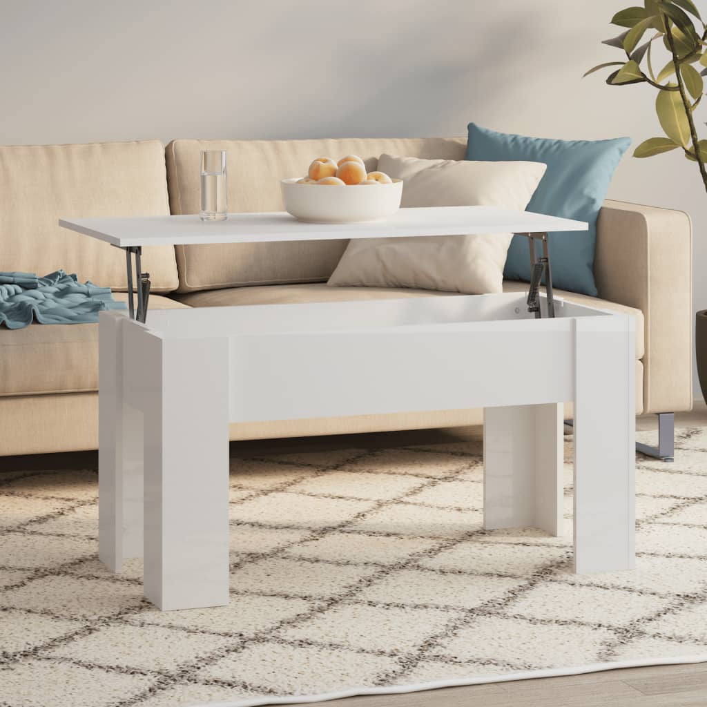 Couchtisch Weiß 101x49x52 cm Holzwerkstoff