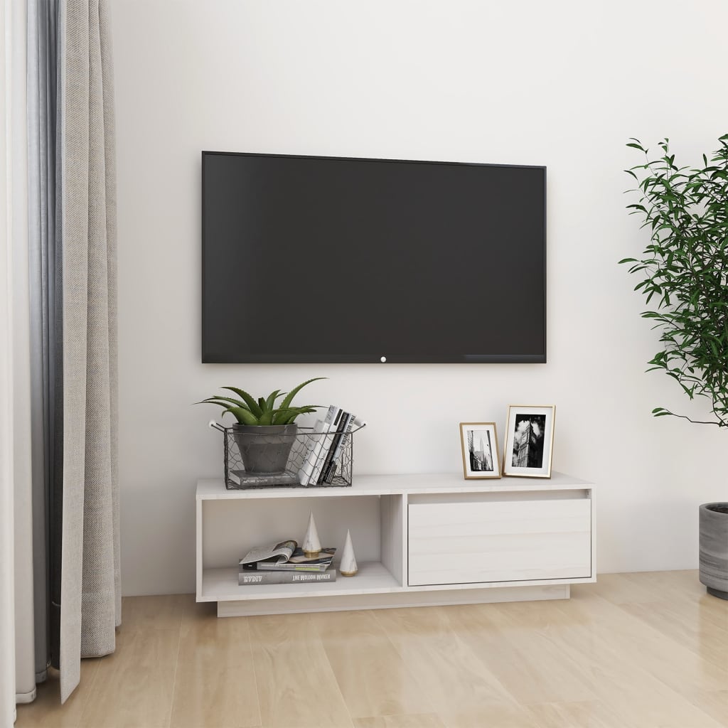 TV-Schrank 110x30x33,5 cm Massivholz Kiefer