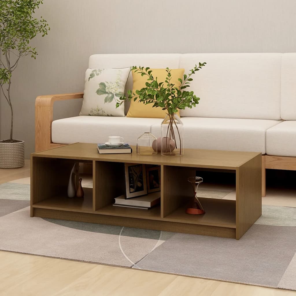 Couchtisch 110x50x34 cm Massivholz Kiefer