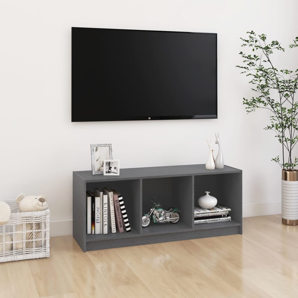 TV-Schrank 104x33x41 cm Massivholz Kiefer