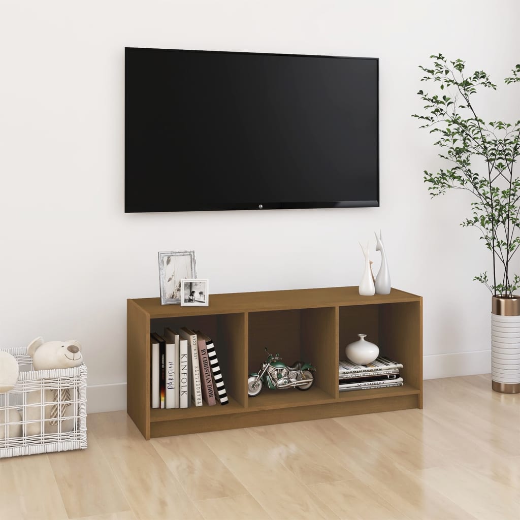 TV-Schrank 104x33x41 cm Massivholz Kiefer
