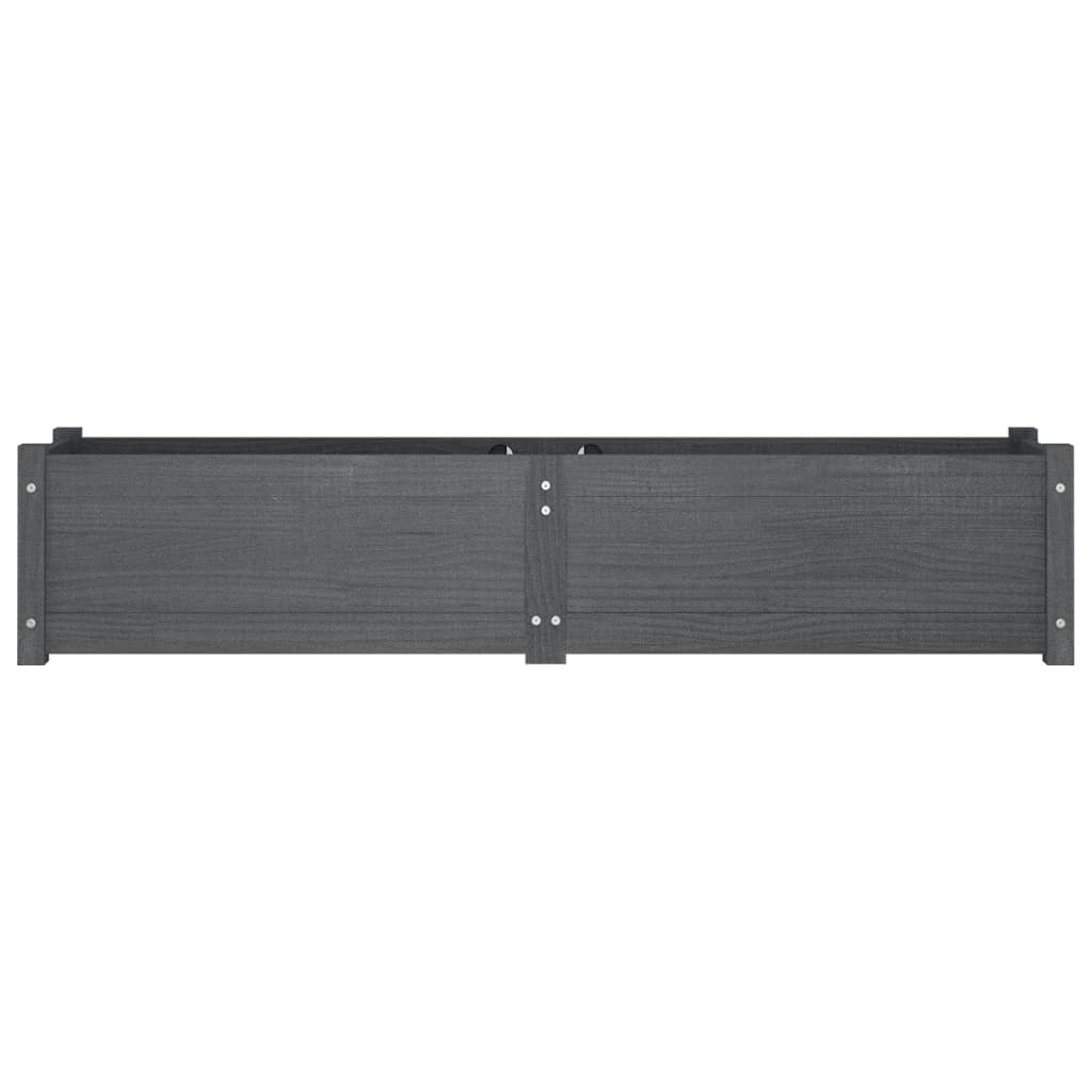 Garten-Hochbeet Grau 150x31x31 cm Massivholz Kiefer
