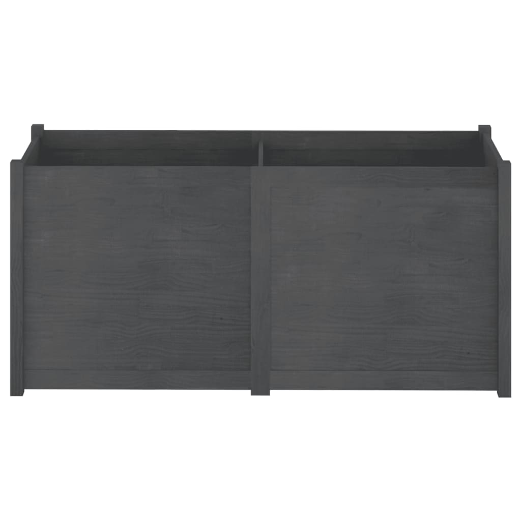 Pflanzkübel Grau 150x50x70 cm Massivholz Kiefer