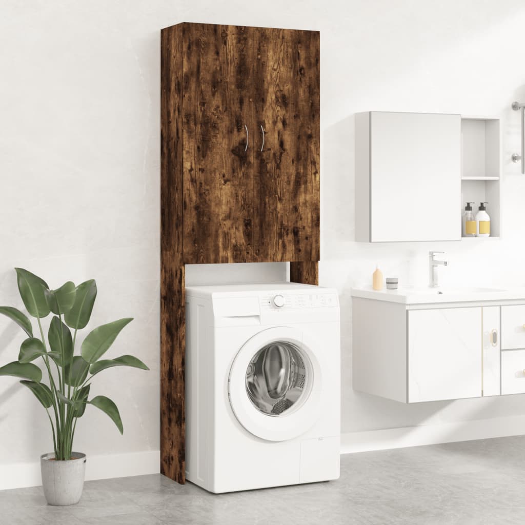 Waschmaschinenschrank Weiß 64x25,5x190 cm
