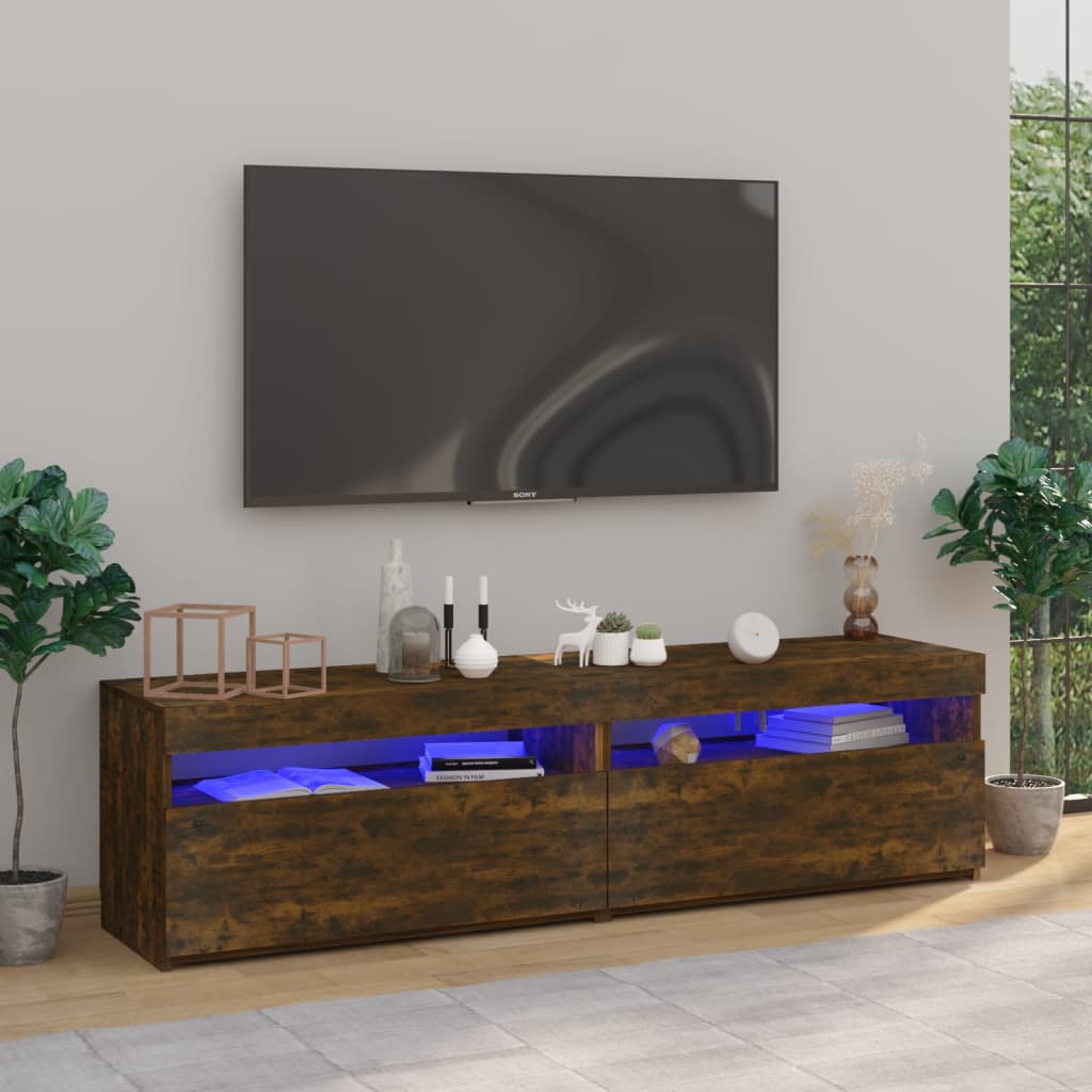 TV-Schrank mit LED-Leuchten Weiß 120x35x40 cm