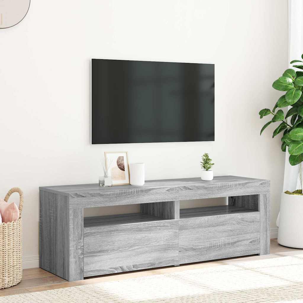 TV-Schrank mit LED-Leuchten Weiß 120x35x40 cm