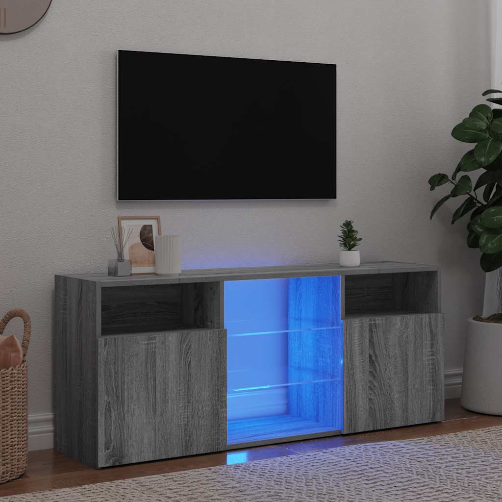TV-Schrank mit LED-Leuchten Weiß 120x30x50 cm