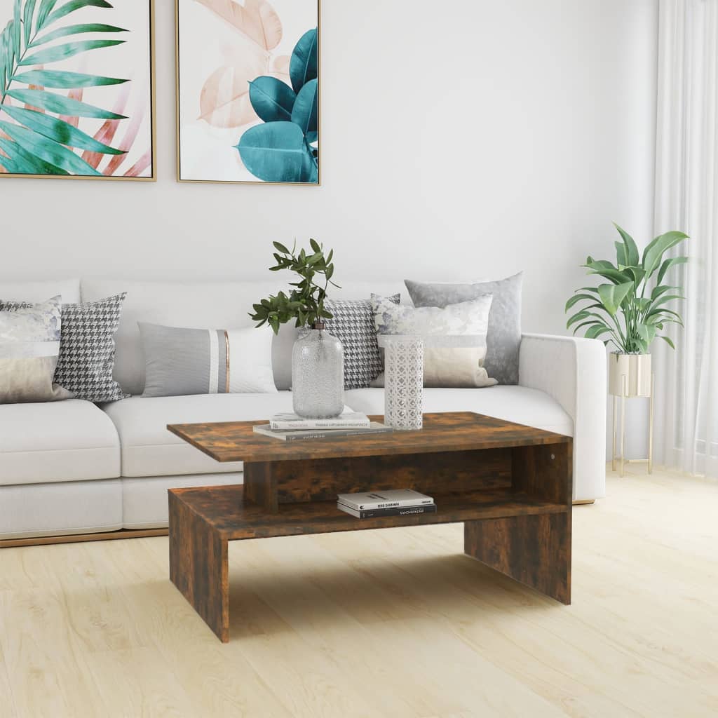 Couchtisch Weiß 90x60x42,5 cm Holzwerkstoff