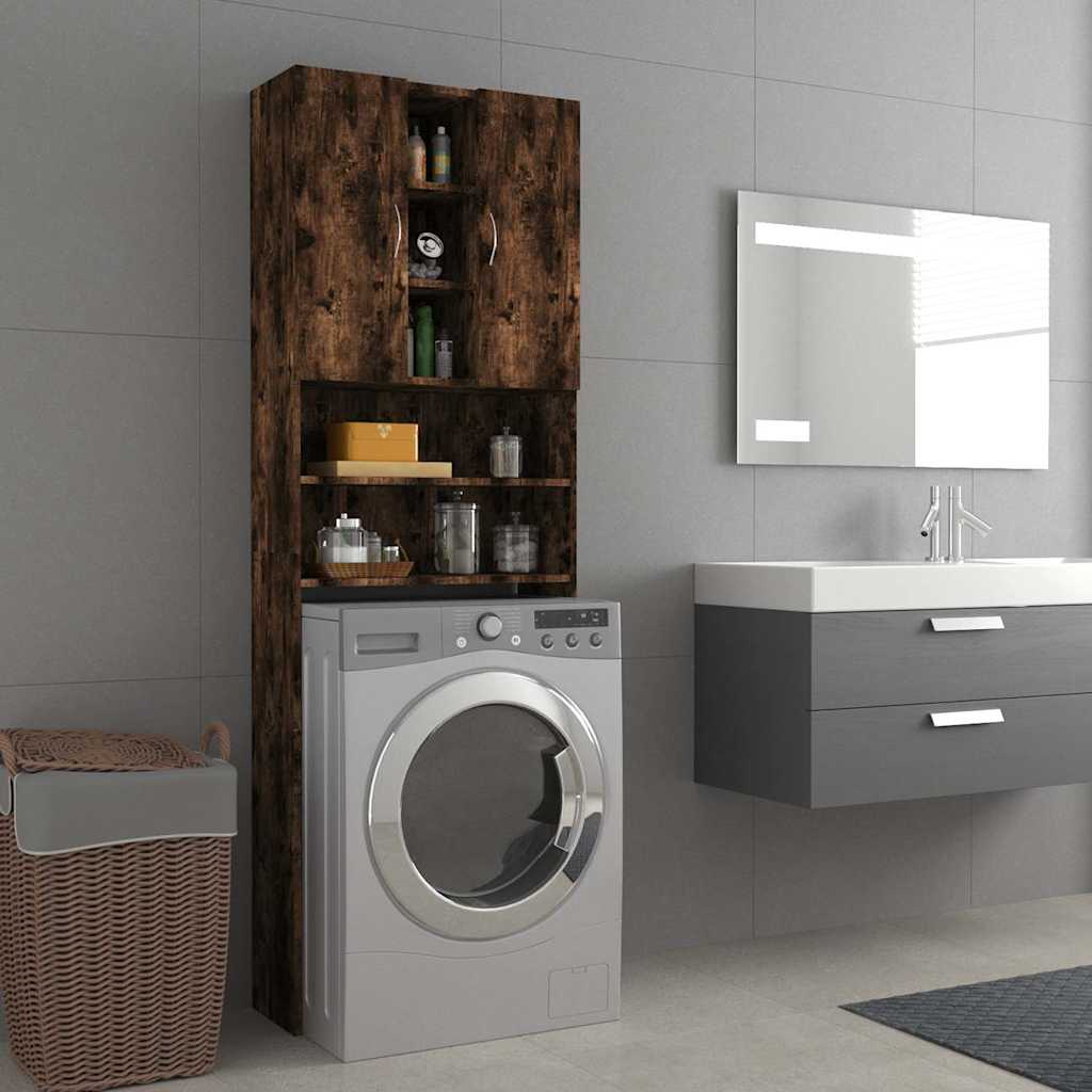 Waschmaschinenschrank Weiß 64x25,5x190 cm