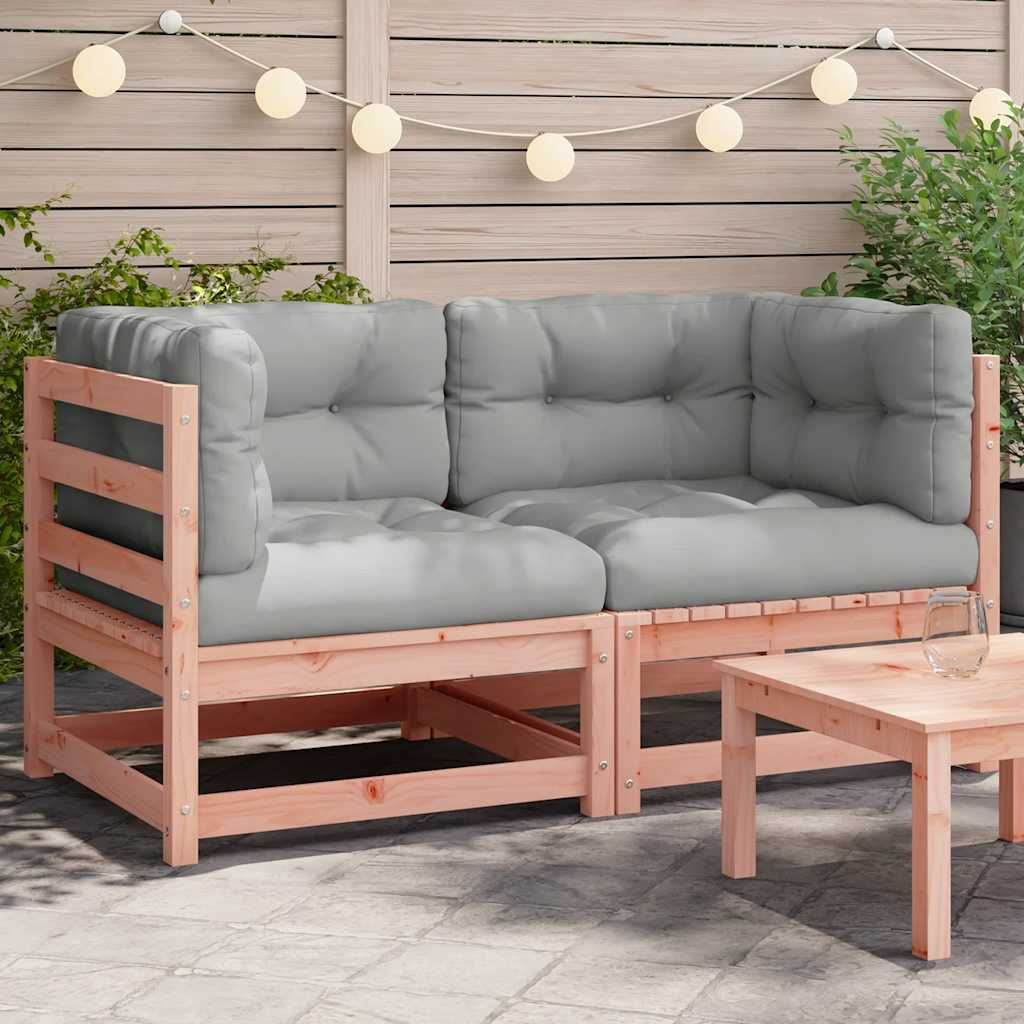 Gartensofa 2-Sitzer mit Kissen Kiefer Massivholz