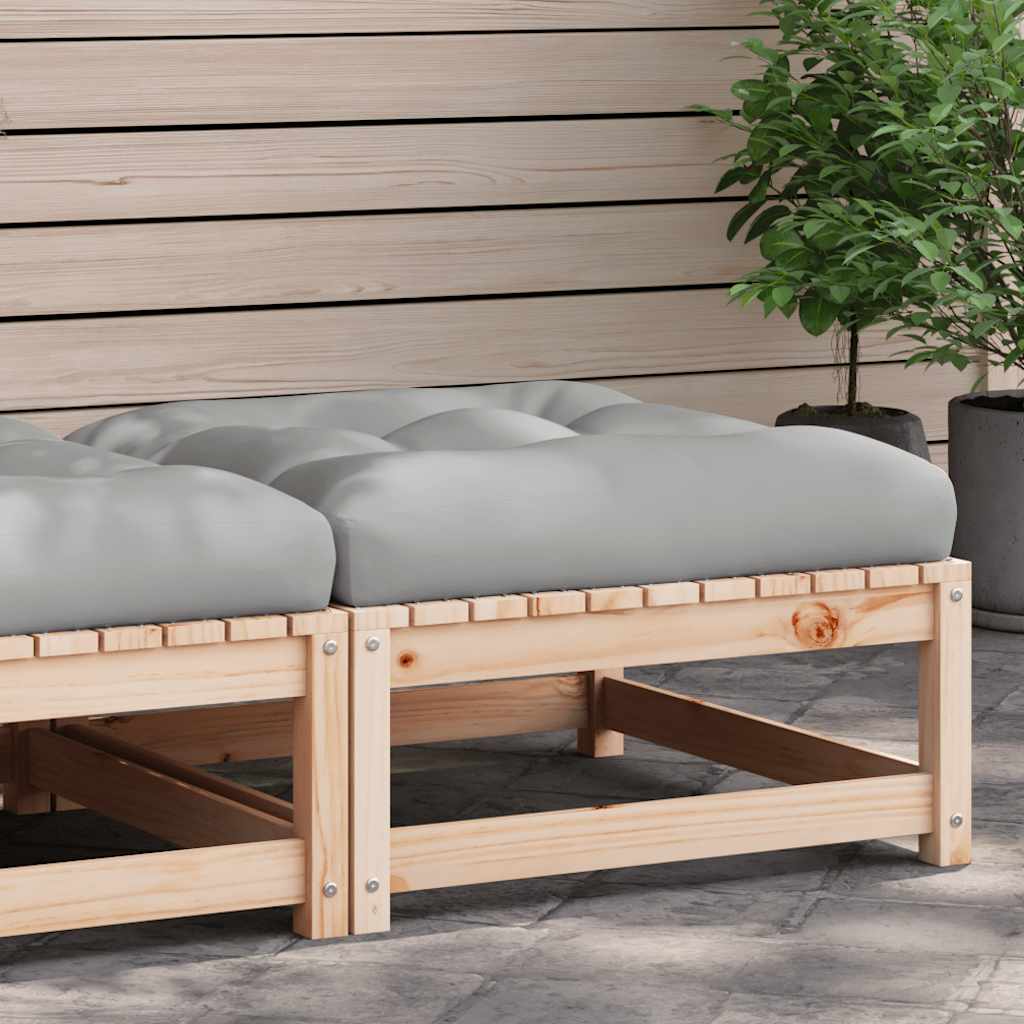 Gartensofa 2-Sitzer mit Kissen Kiefer Massivholz