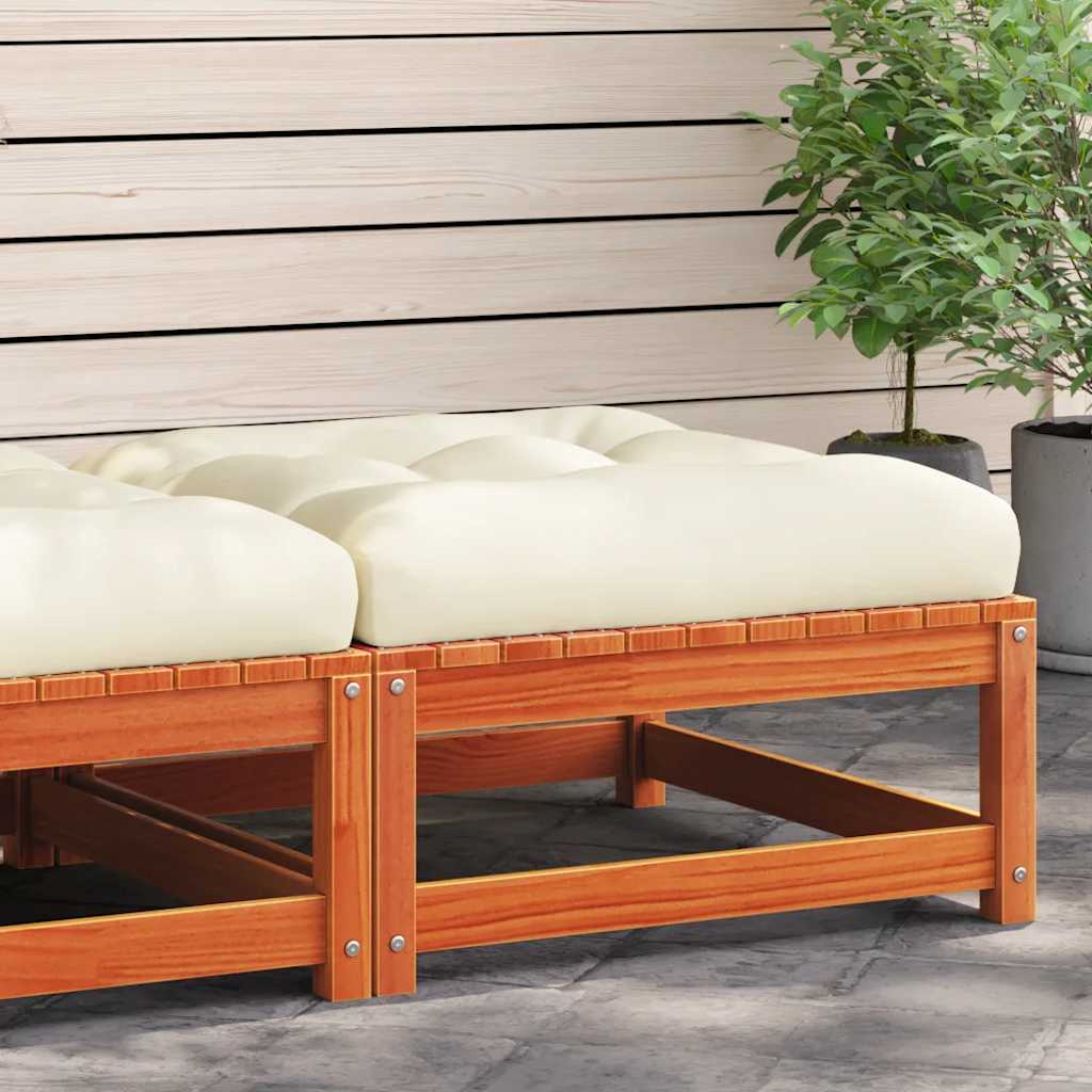 Gartensofa 2-Sitzer mit Kissen Kiefer Massivholz