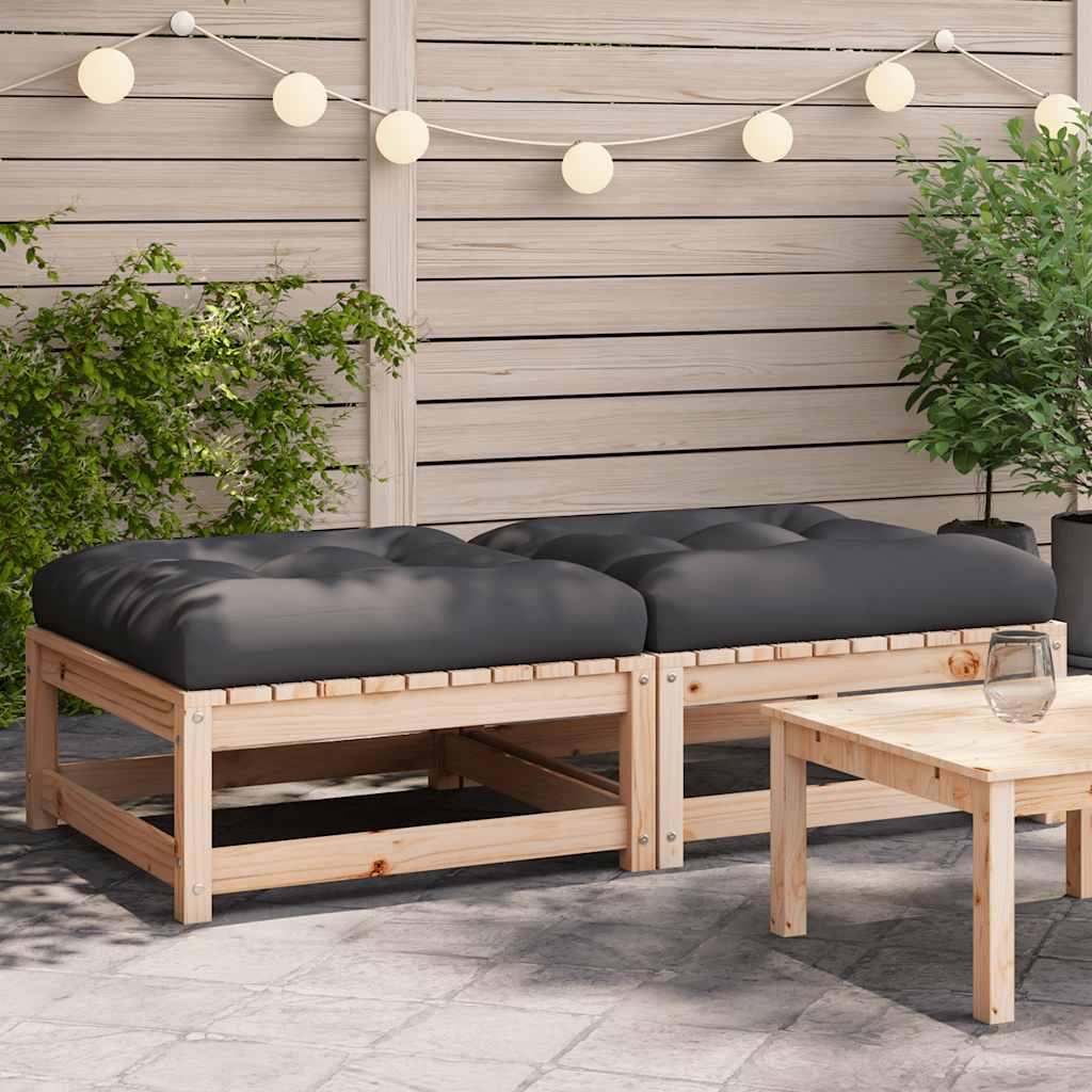Gartensofa 2-Sitzer mit Kissen Kiefer Massivholz