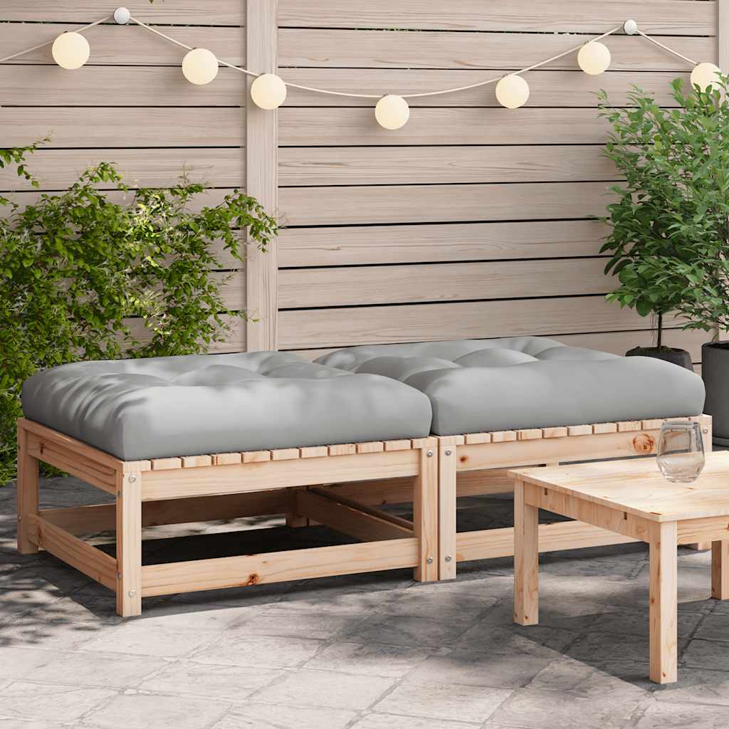 Gartensofa 2-Sitzer mit Kissen Kiefer Massivholz