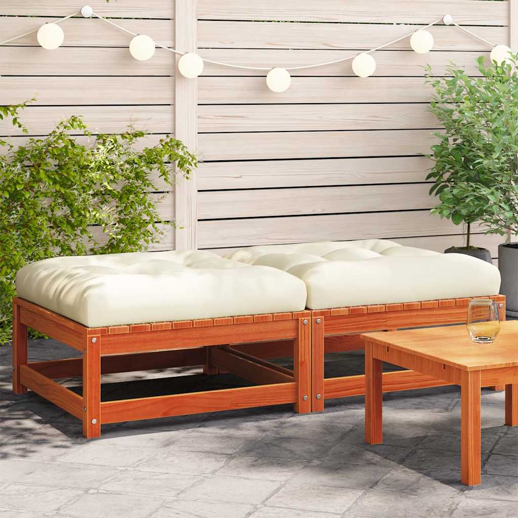 Gartensofa 2-Sitzer mit Kissen Kiefer Massivholz