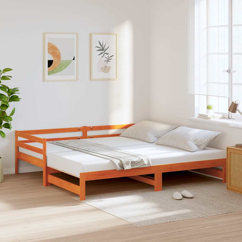 Tagesbett Ausziehbar Massivholz Kiefer 2x(90x200) cm