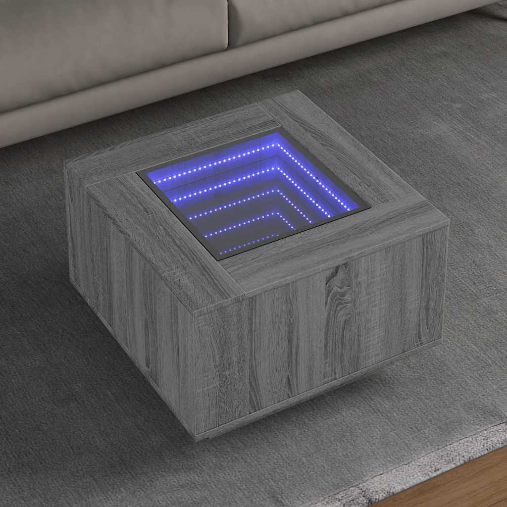 vidaXL Couchtisch mit Infinity-LED Weiß 100x100x40 cm