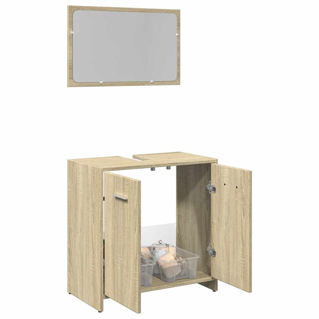 Badmöbel-Set Weiß Holzwerkstoff