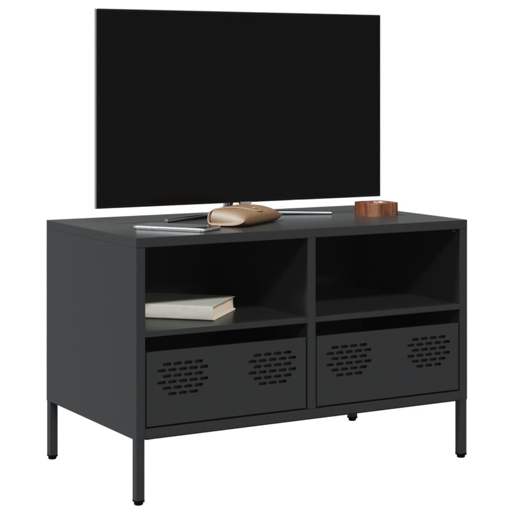vidaXL TV-Schrank Schwarz 202x39x43,5 cm Kaltgewalzter Stahl