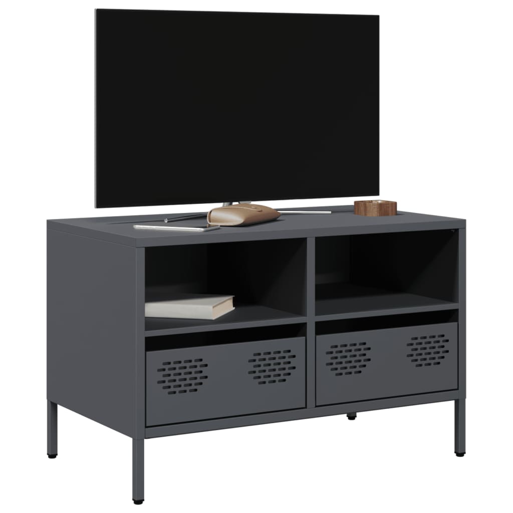 vidaXL TV-Schrank Schwarz 202x39x43,5 cm Kaltgewalzter Stahl