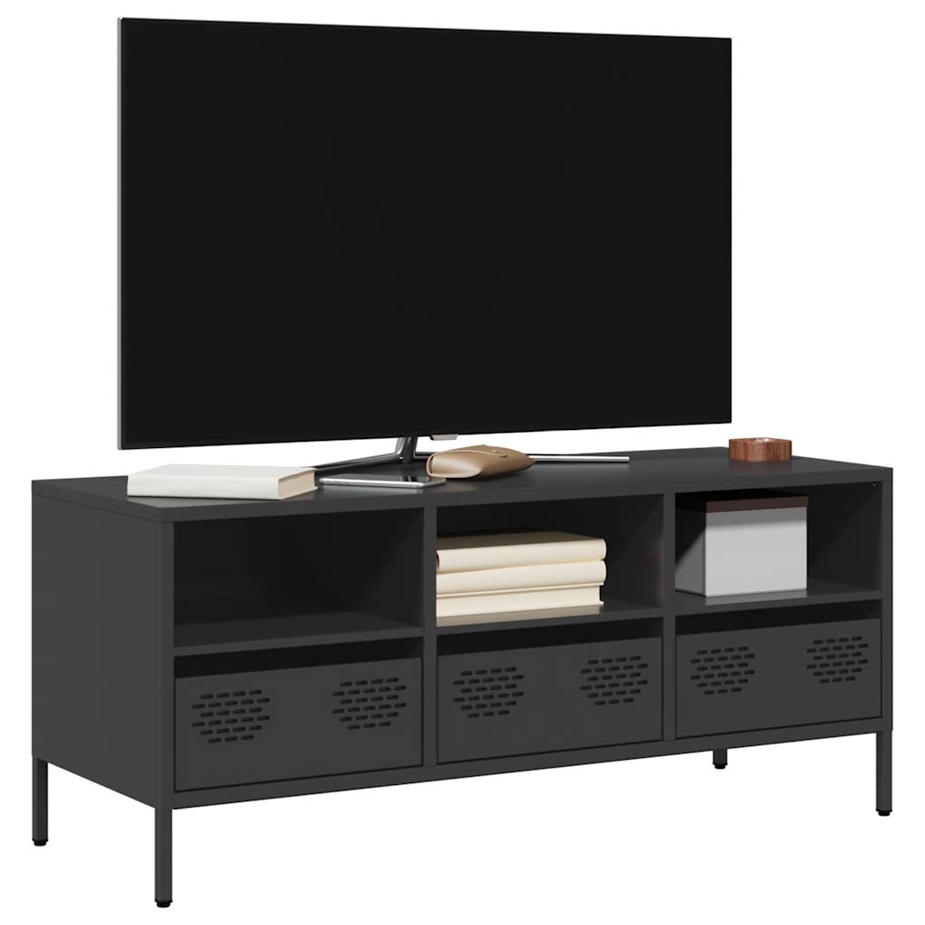 vidaXL TV-Schrank Schwarz 202x39x43,5 cm Kaltgewalzter Stahl