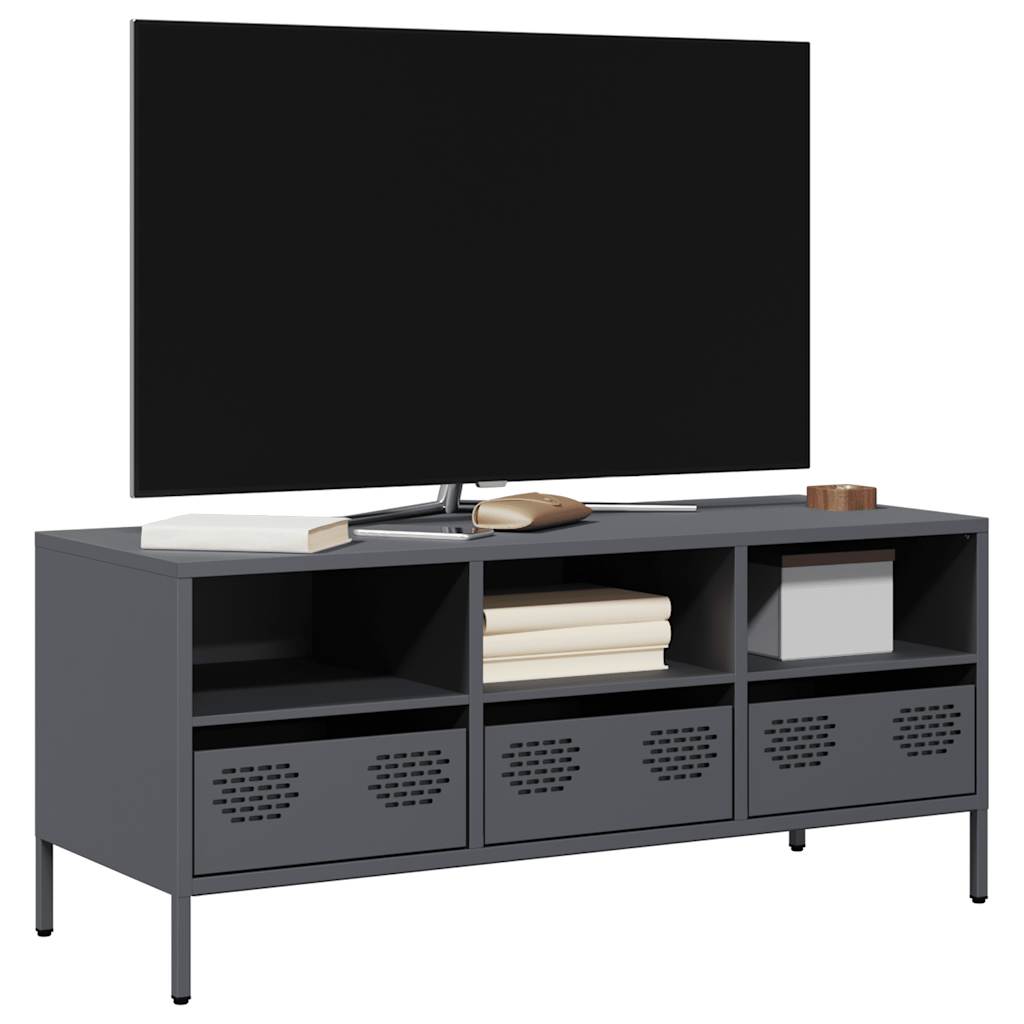 vidaXL TV-Schrank Schwarz 202x39x43,5 cm Kaltgewalzter Stahl