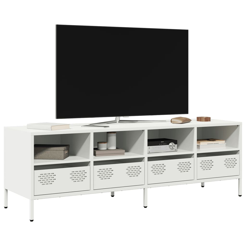 vidaXL TV-Schrank Schwarz 202x39x43,5 cm Kaltgewalzter Stahl
