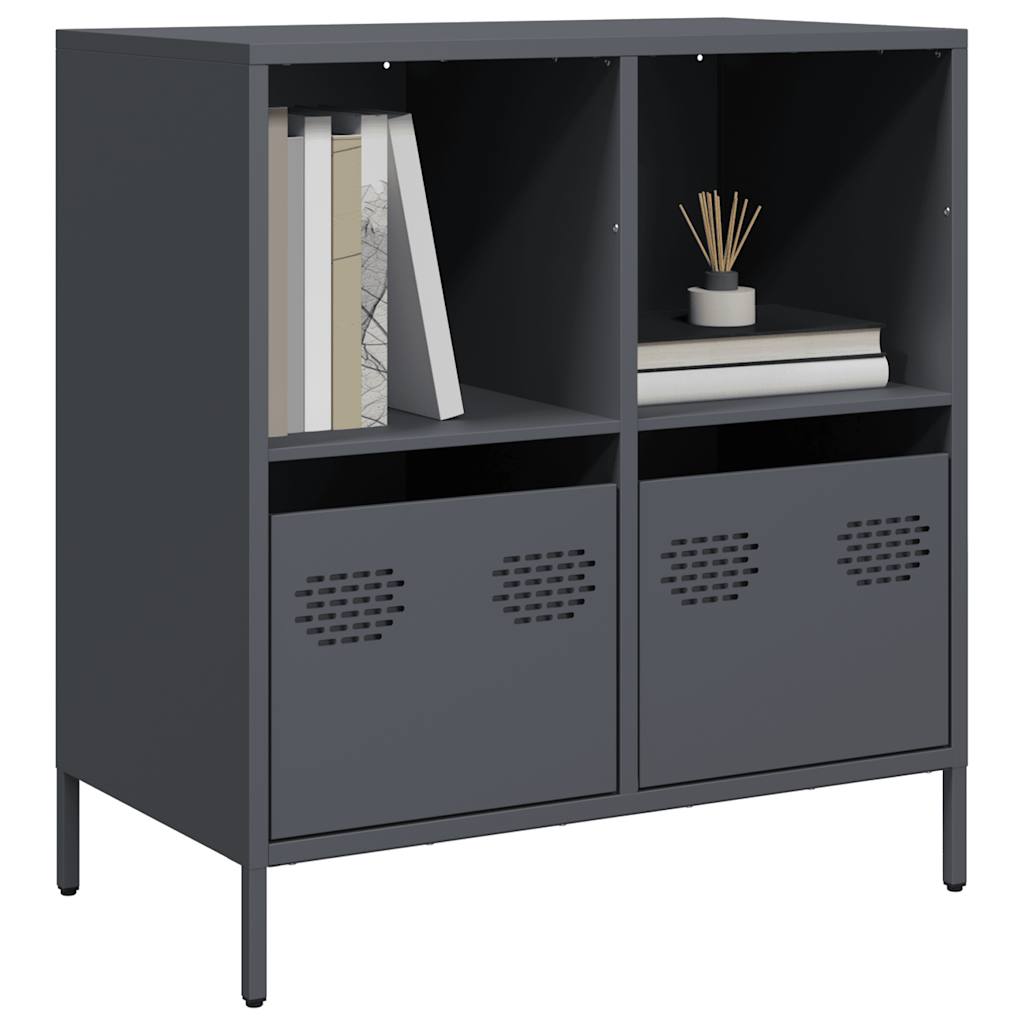 vidaXL Sideboard Schwarz 135x39x73,5 cm Kaltgewalzter Stahl